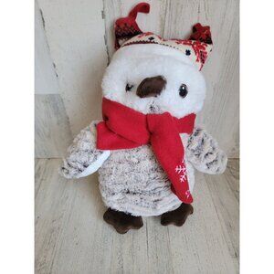 PetSmart‎ white owl plush to toy dog winter Xmas scarf snowflake